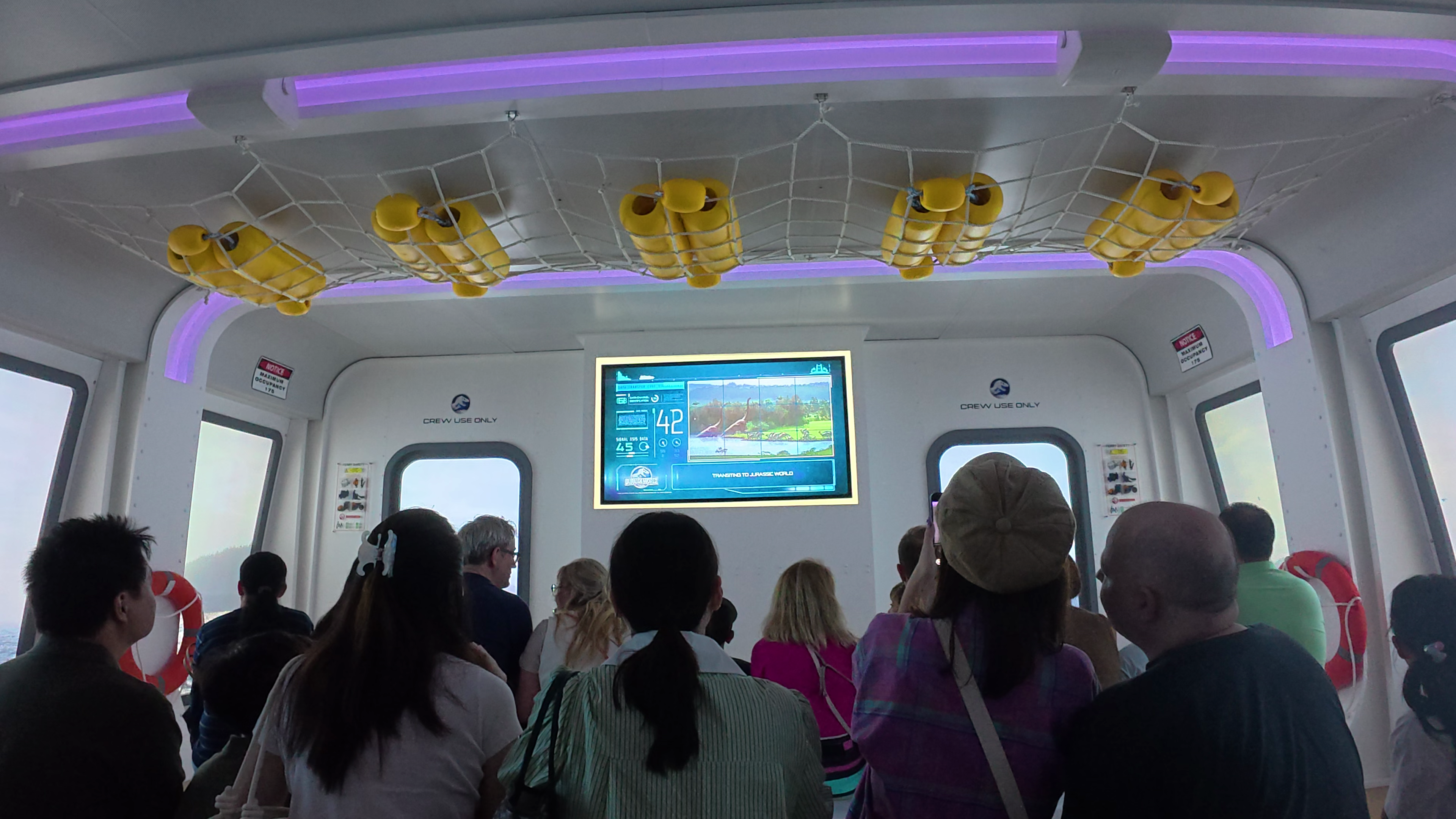 Immersive boat cinema at Jurassic Park Bangkok, part of the Bangkok dinosaur attraction at riverfront